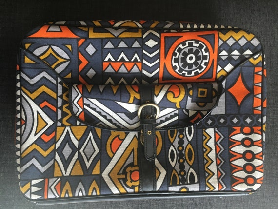 1970's Printed Small Suitcase