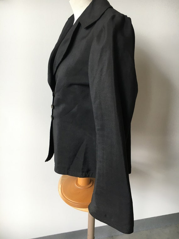 Black Linen Swing Jacket - image 3