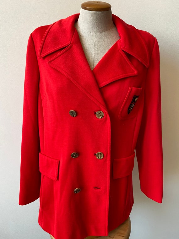 Red Nautical 1970's Blazer - image 2