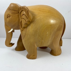Hand Carved Wooden Elephant