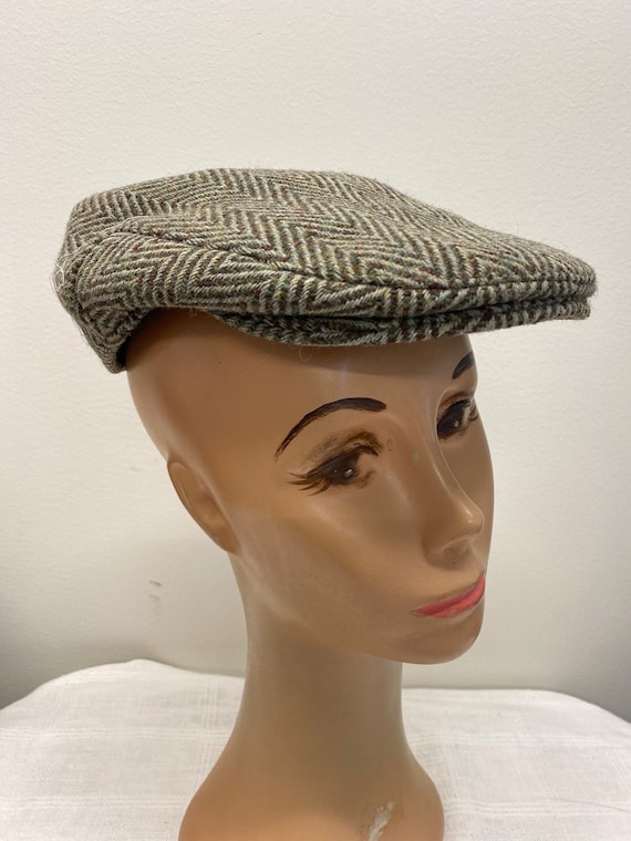 British Tweedmill XS Green And Brown Tweed Newsboy