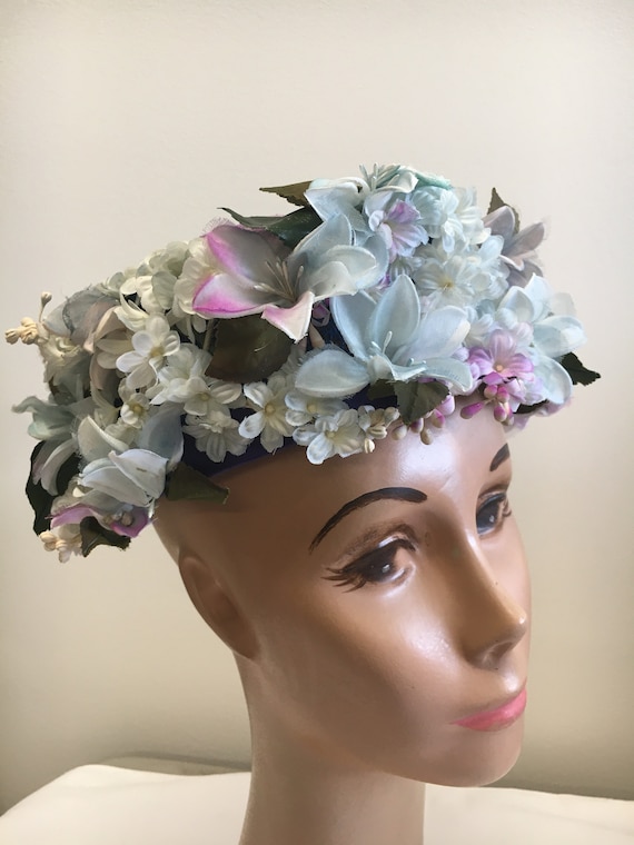 Christian Dior Flower Pill Box Chapeaux Hat