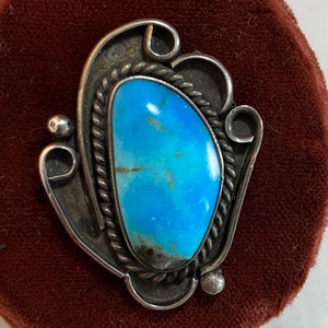 Southwest Sterling And Turquoise Ring Size 6