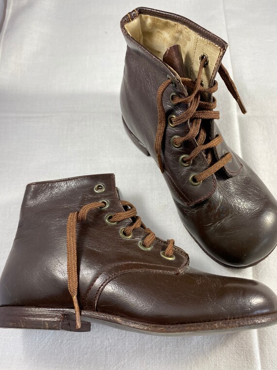 WWII Brown Boy's Shoes Vintage new - Etsy