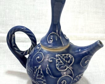 Indigo Blue Miniature Teapot Or Soy Sauce Dispenser