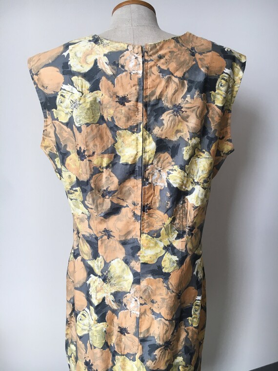 Grey Peach And Yellow 1960's Shift Dress - image 5