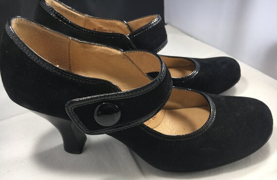 black suede mary jane shoes