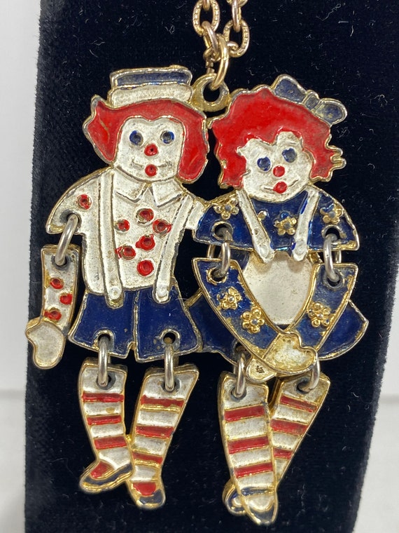 Raggedy Ann And Raggedy Andy Articulated Pendant N