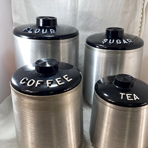 Kromex Aluminum Canister Set (4) Tea Coffee Sugar Flour - Etsy