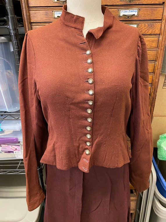 Brown Wool Victorian Bodice Jacket