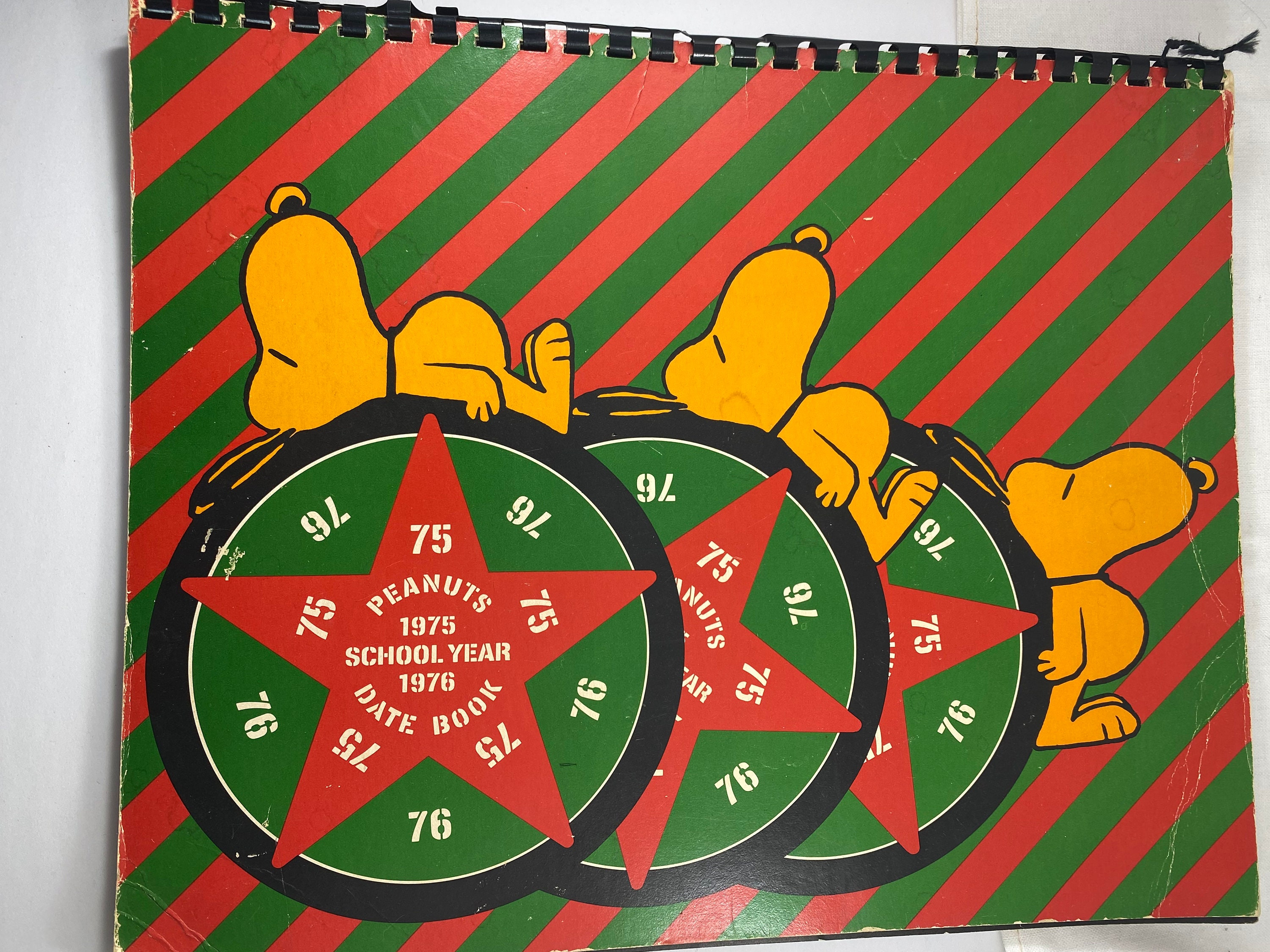 1975 1976 Peanuts School Year Date Book Calendar September Through