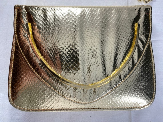 Walborg Shiney Gold Clutch