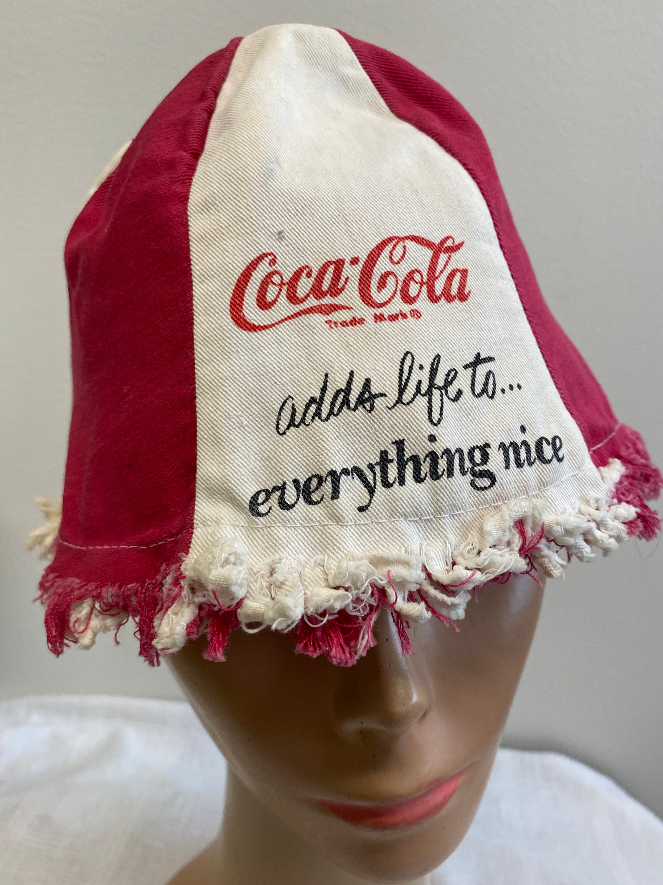 Vintage 60s 70s Coca-Cola Bucket Hat Canvas Coke It\'s the Real Thing Souvenir Coca Cola Bucket Hat - Etsy main image 2