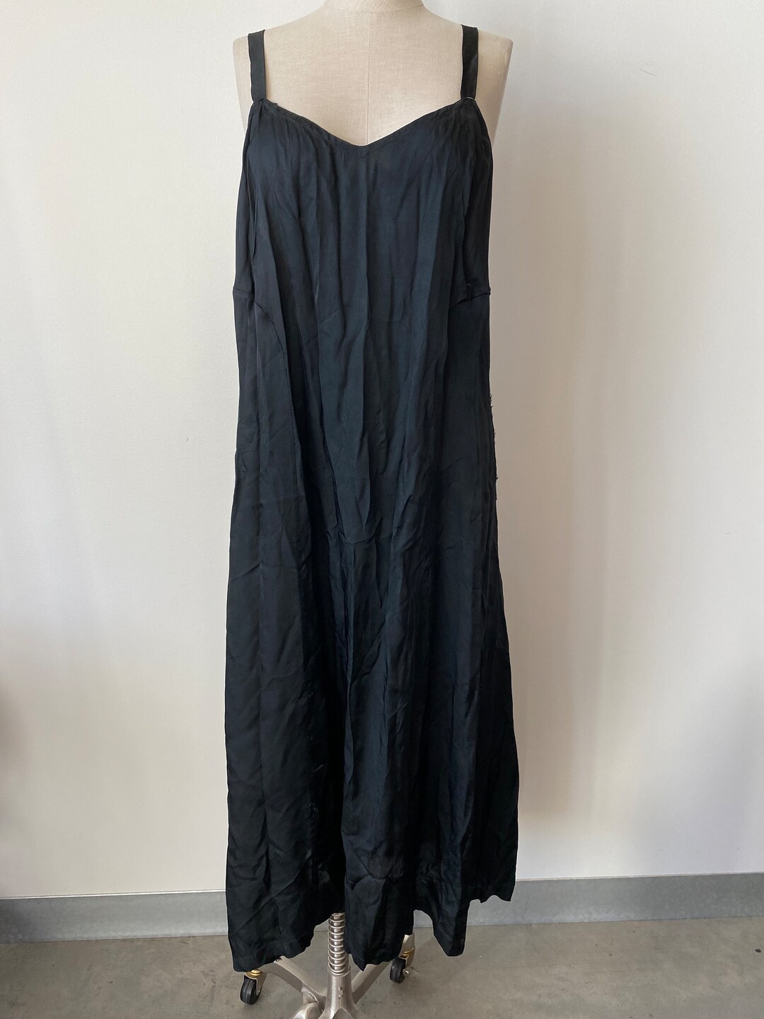 Vintage black satin slip