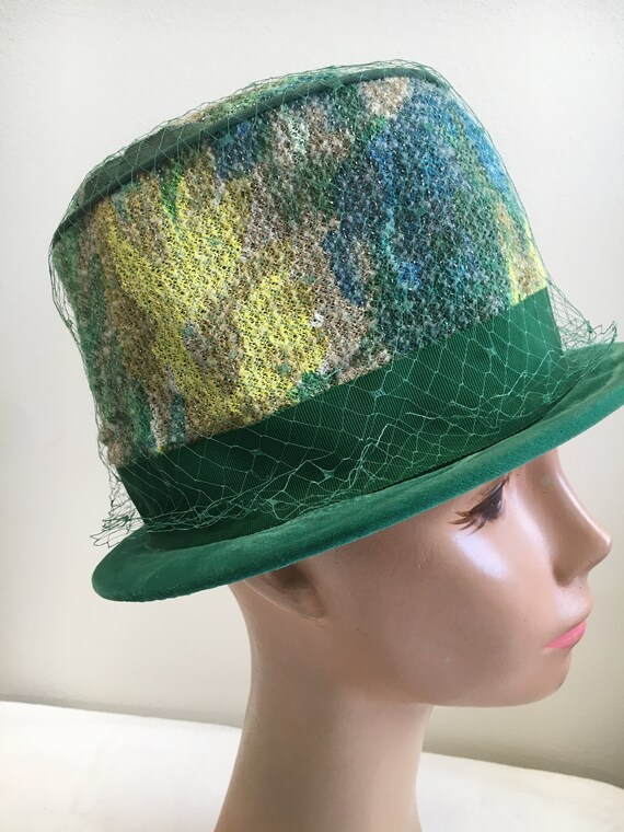 Green Bucket Hat With Netting - image 3