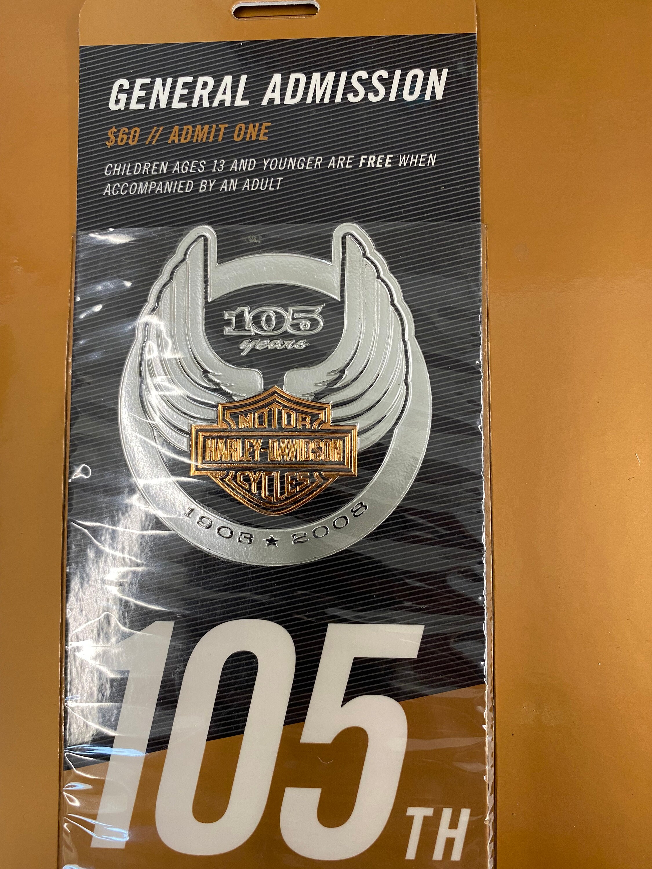 Harley Davidson 105th Anniversary Copper Bracelet & Leather Wallet 