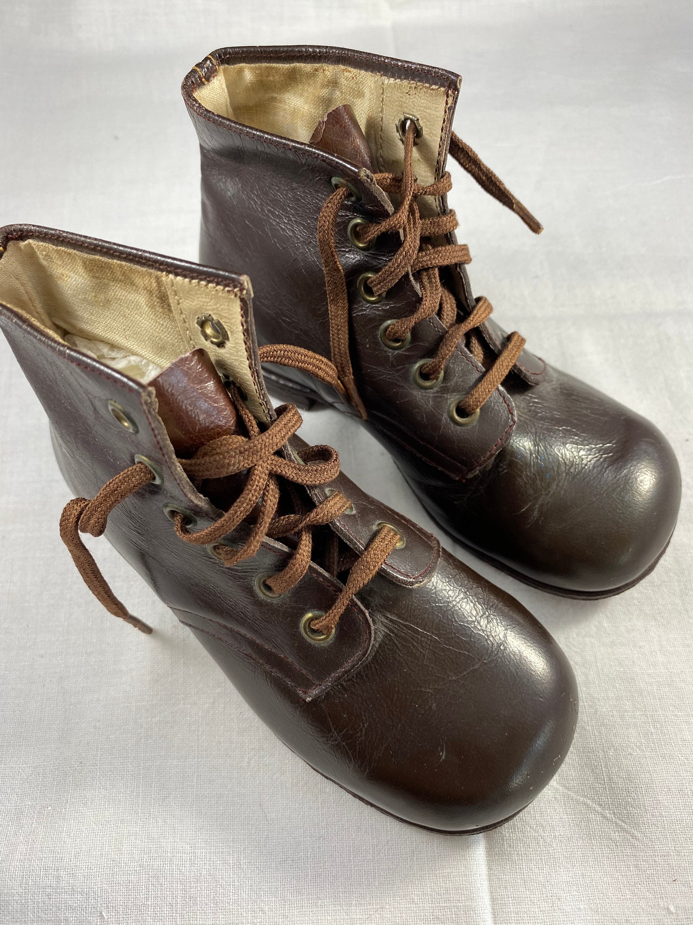 WWII Brown Boy's Shoes Vintage new - Etsy