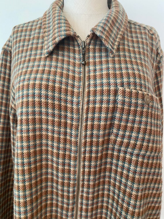 Woolrich Zippered Brown/Beige/Blue Jacket Shirt - image 1