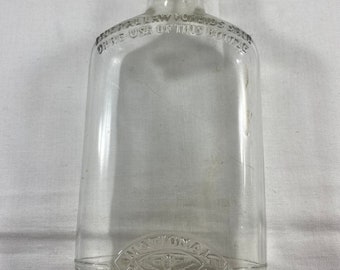 National Distillery's Vintage Glass Half Pint Whiskey Bottle