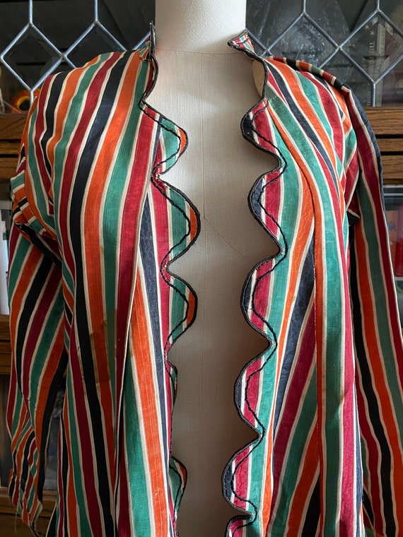 Hand Stitched Antique Striped Theater Costume Rob… - image 1