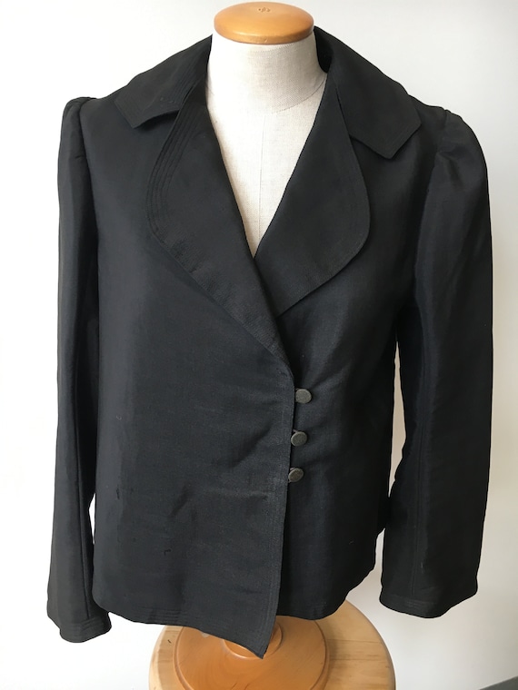 Black Linen Swing Jacket