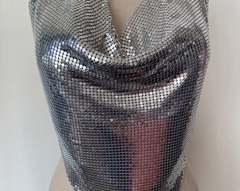Black or Silver Mesh 1990's Halter Top - Etsy Black or Silver Mesh 1990's Halter Top - Etsy