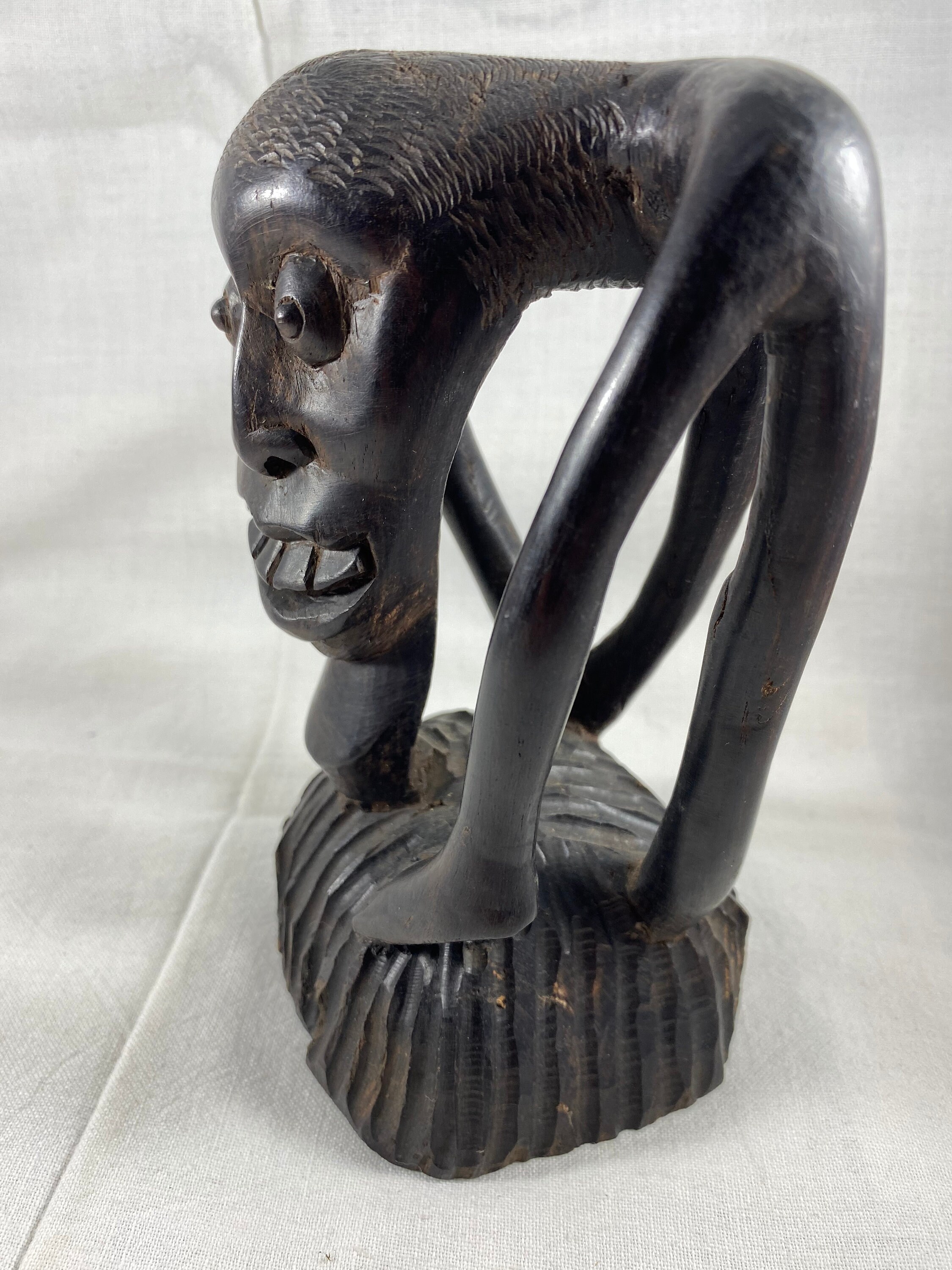 Ebony Wood Monkey African Hand Carved Wood Carving Etsy
