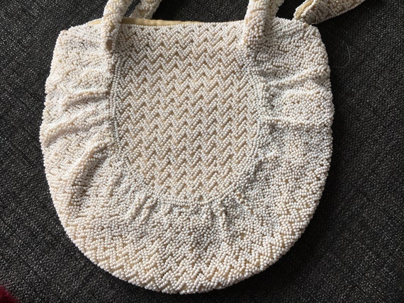 White Beaded 1930's-40's Handbag - image 2