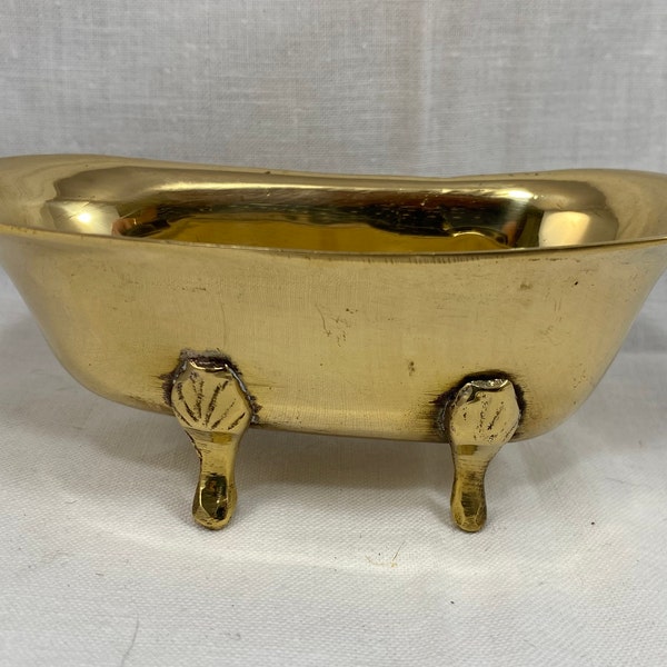 Brass Clawfoot Bathtub Soap Dish Trinket Dish Bathroom Dish