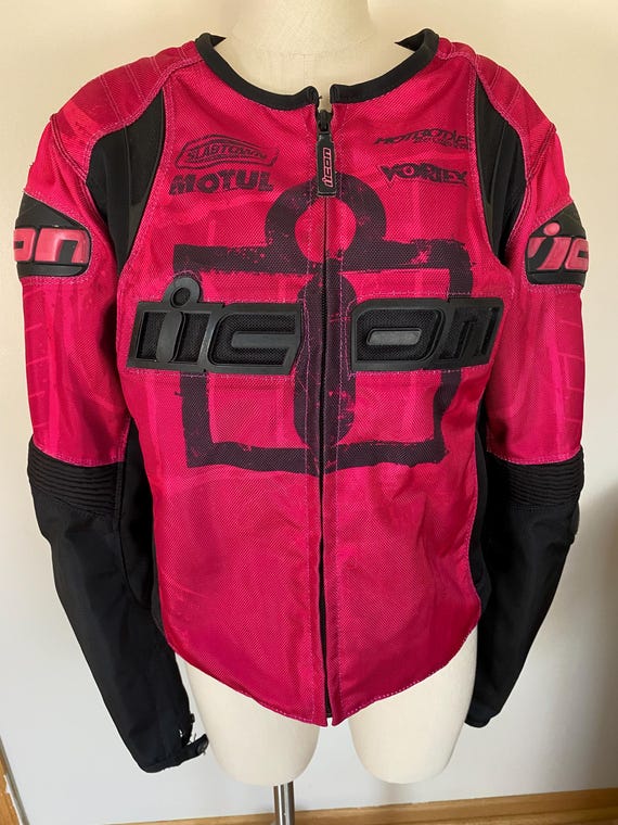 Icon Overlord Type One Women's Riding Motorcycle Jacket Hot Pink