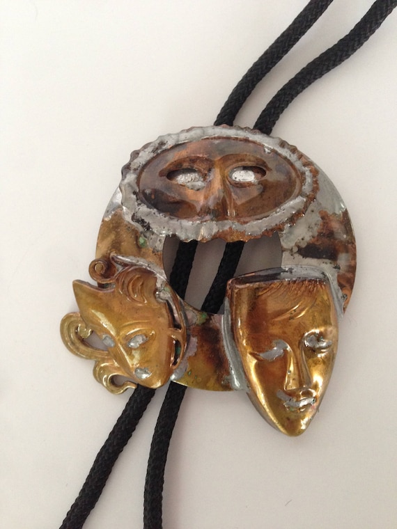 Masquerade Comedy Tragedy Bolo Tie - image 1