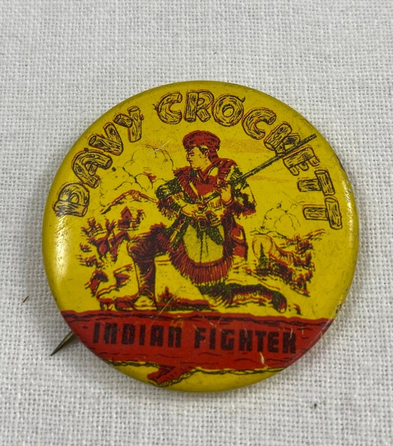 Davy Crocket Pinback Button - image 1