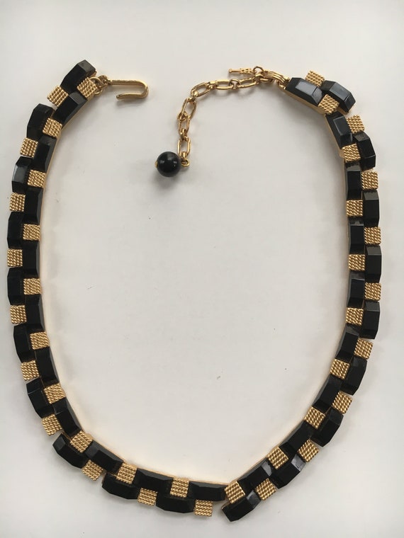 Trafari Black And Gold Choker