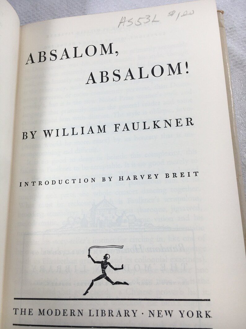 Absalom Absalom by William Faulkner - Etsy