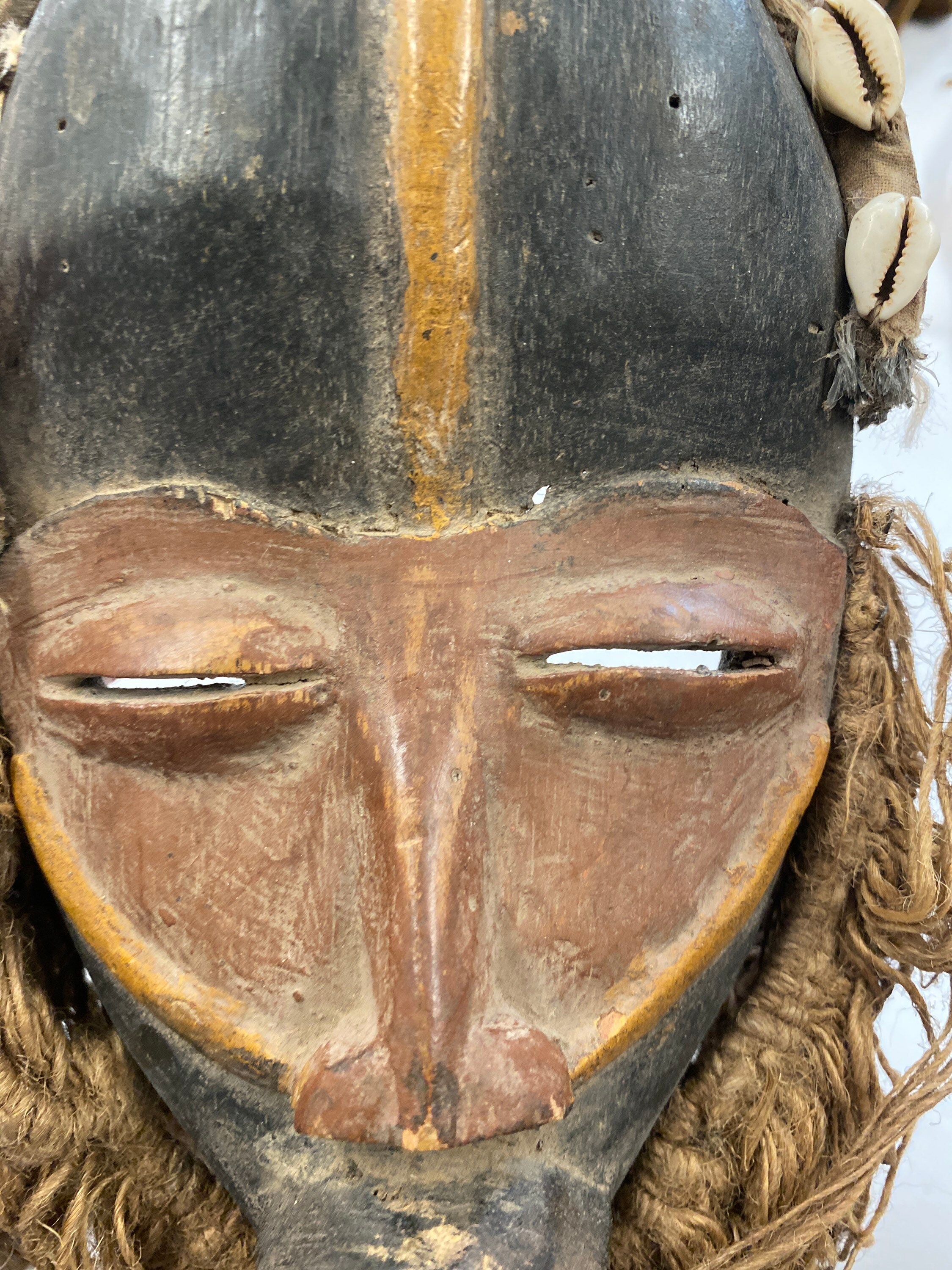 Old African Tribal Mask With Cowry Shells Etsy