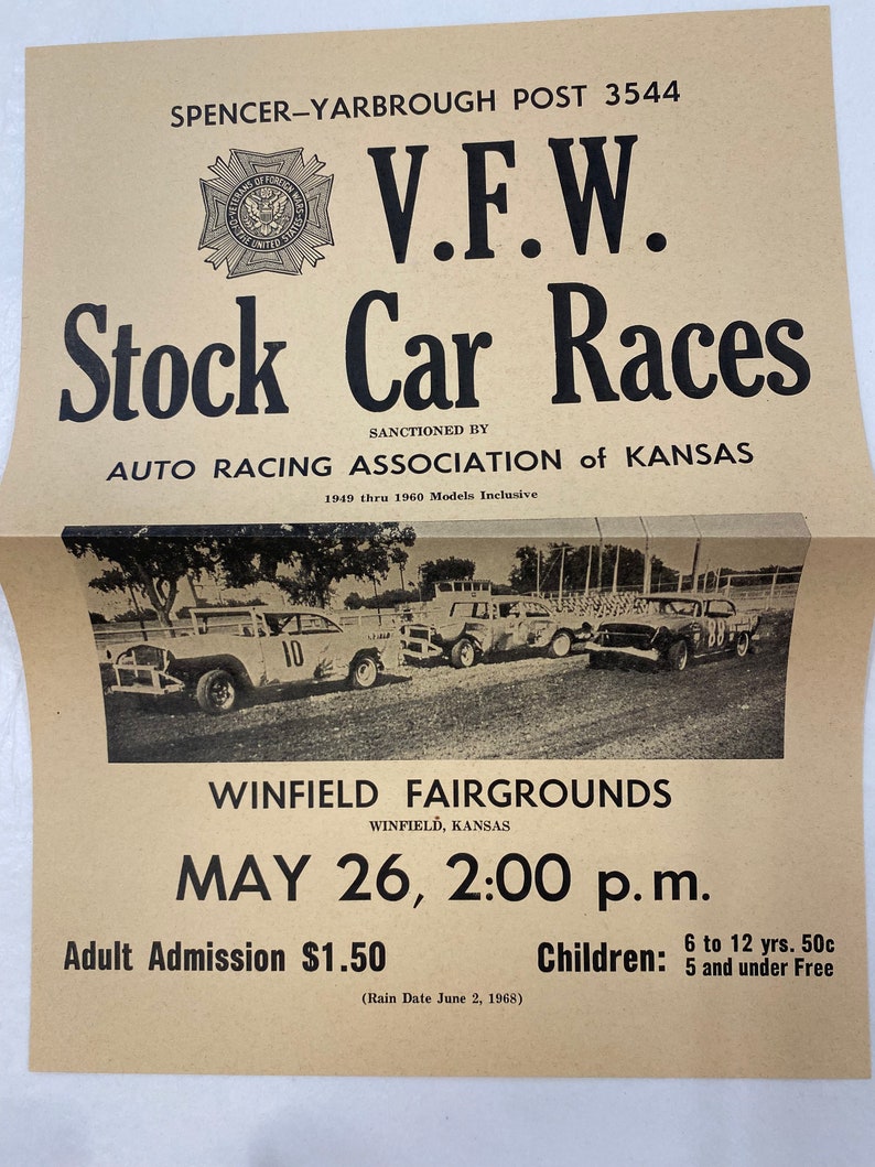Stock Car Races Winfield Kansas Flyer Etsy