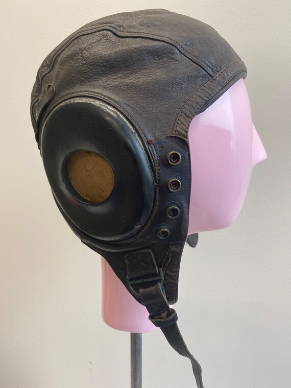 Leather Korean War WWII Pilots Helmet
