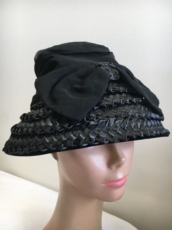 Black Raffia Audrey Hepburn Hat