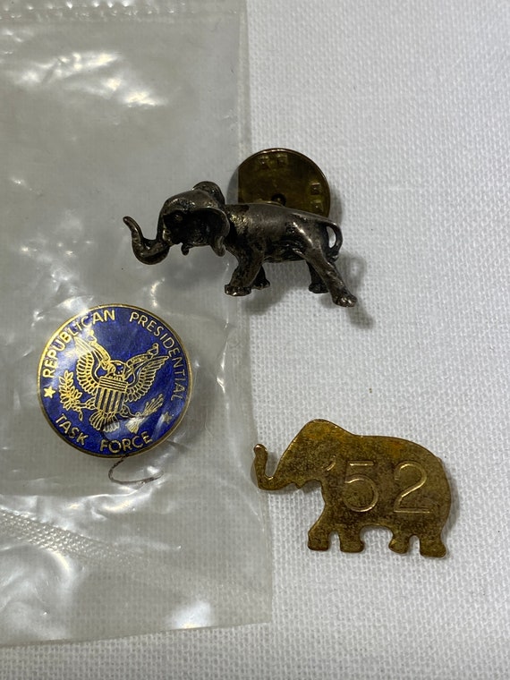 Vintage Republican Elephant Pinback Buttons