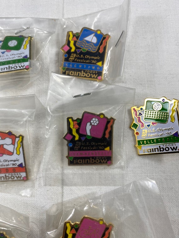 US Olympics 1990 Rainbow Foods Pins Set Of 10 - image 6