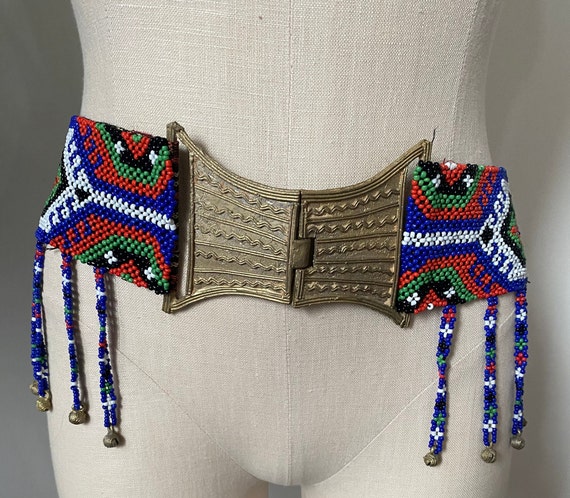 Vintage - hand Beaded Multicolor Belt with dangles Angel Ranch Girls Beaded Multi Color Belt main image 4