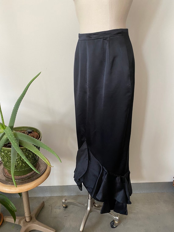 Black Satin Mermaid 1960 s Pencil Skirt Etsy Canada