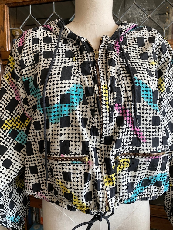 Classic 1980's Cropped Reversible Hooded Jacket