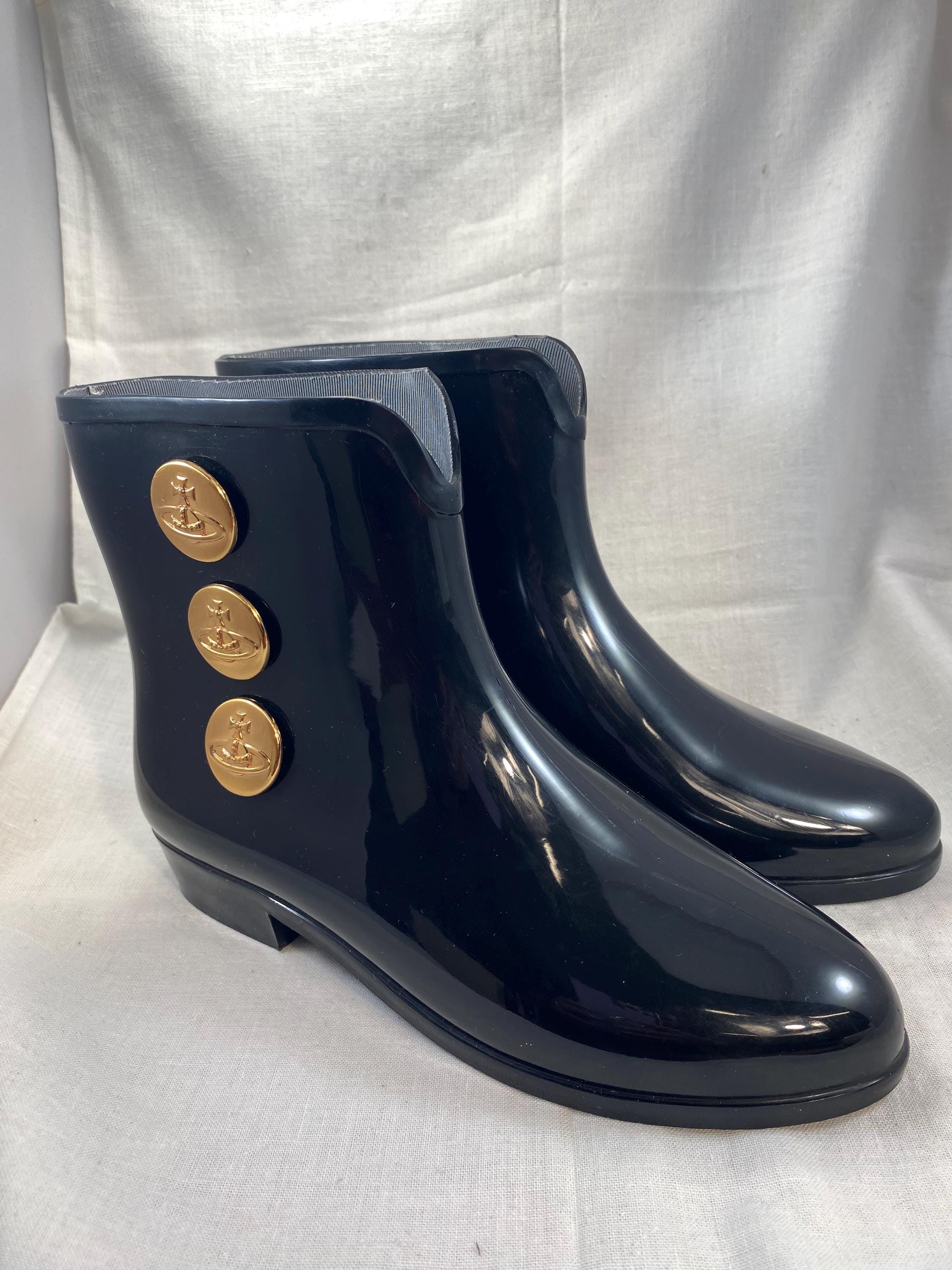 Vivian Westwood Black Rainboots Melissa Eur 37 Usa 6 - Etsy