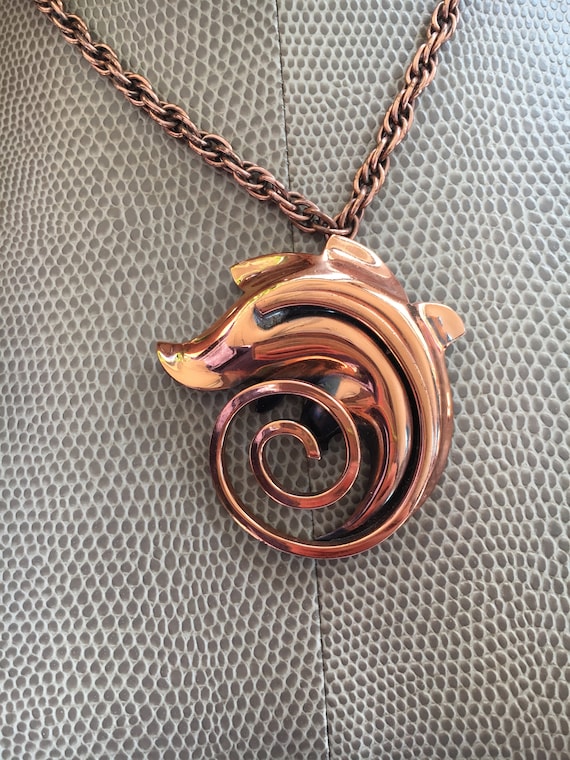 Copper Dolphin Necklace - image 3