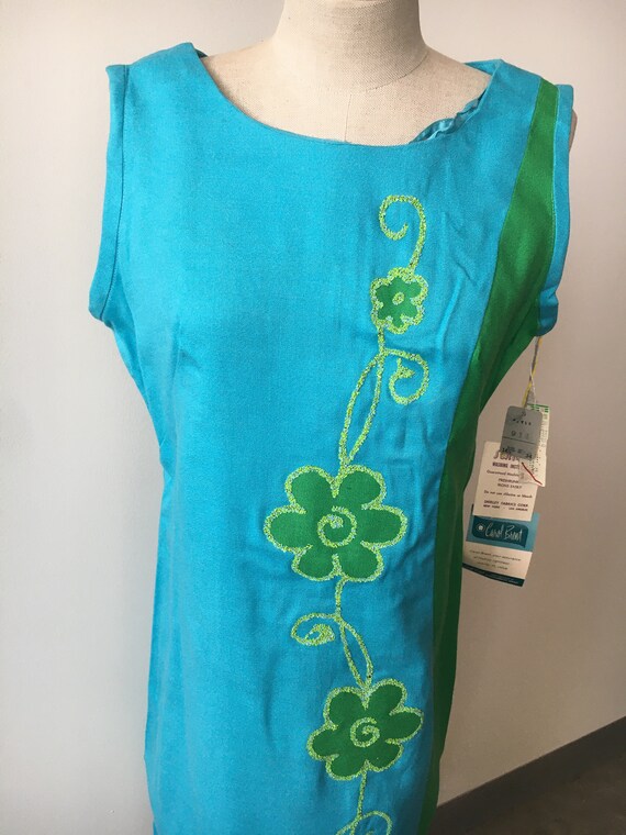 Carol Brent Mod Blue Shift Size 14 - image 2