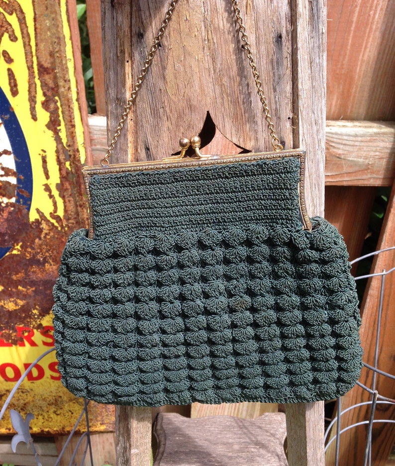 Green Crocheted Corde Handbag image 2