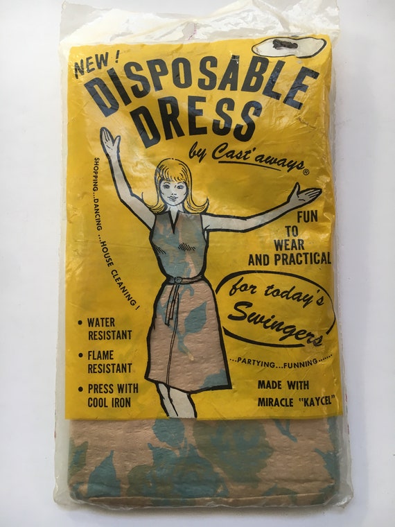 1960's Go Go Girl Hippie Paper Dress