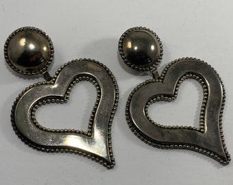 Large Raga Heart Earrings Clip On Frieda Earrings