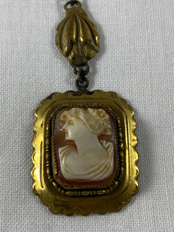 Antique Cameo With Brass Chain - image 4